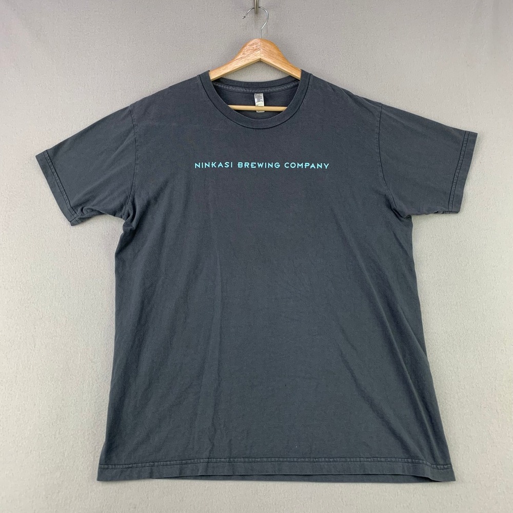 Ninkasi Brewing Company T-Shirt Men Large Black Graphic Tee USA American Apparel